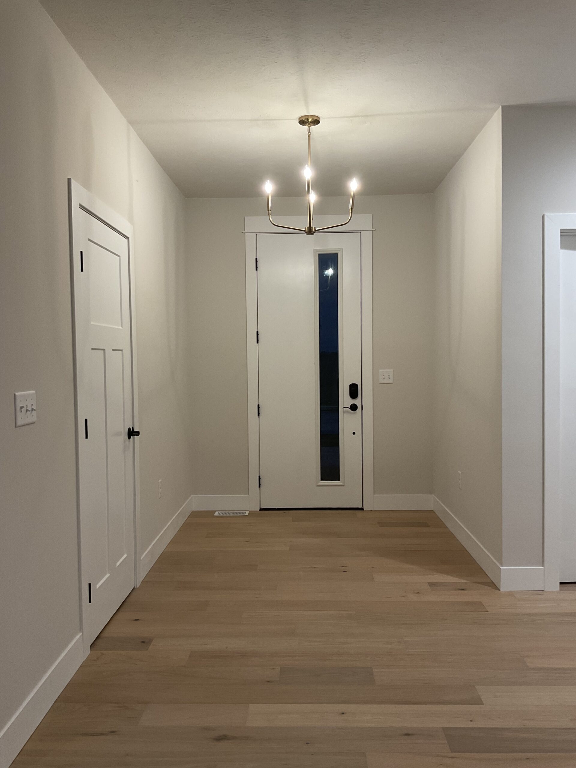 Entry with full length window in 8 foot door