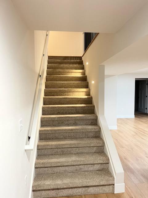Wide Stairwell with theater lights